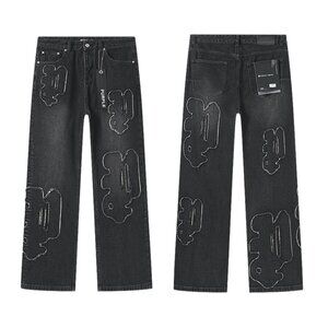 Stylish Black Jeans with Unique Design